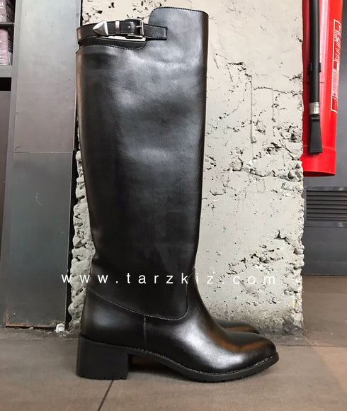 VERONA SİYAH KEMERLİ BİNİCİ ÇİZME